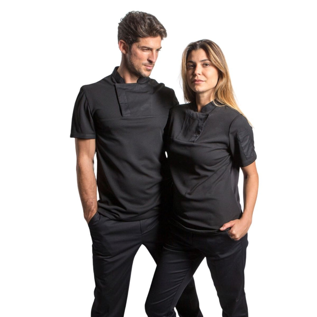 Woman chef uniform black mao collar premium catering uniform