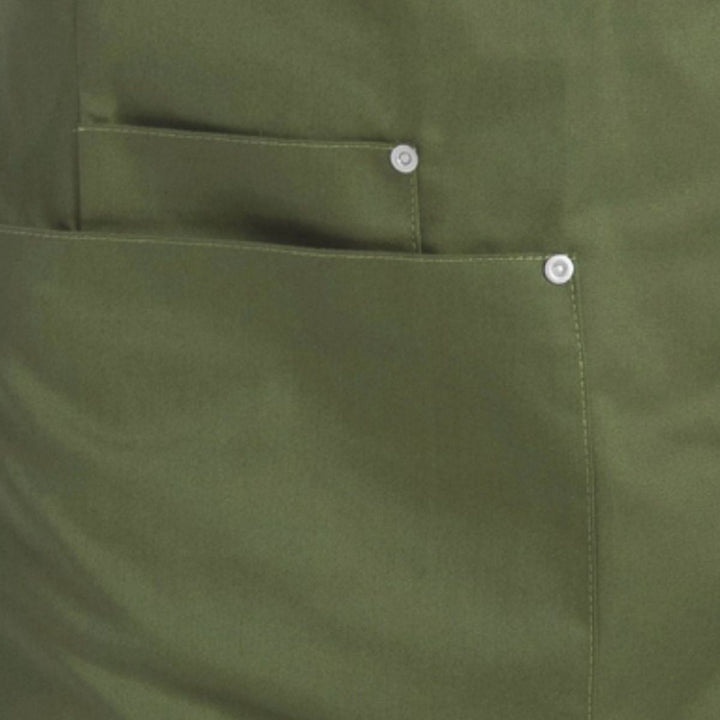 Delantal peto verde militar ideal para uso en hoteles y bares