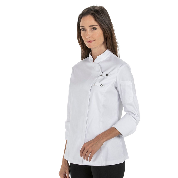 Chaqueta Cocinera Hebillas Blanca