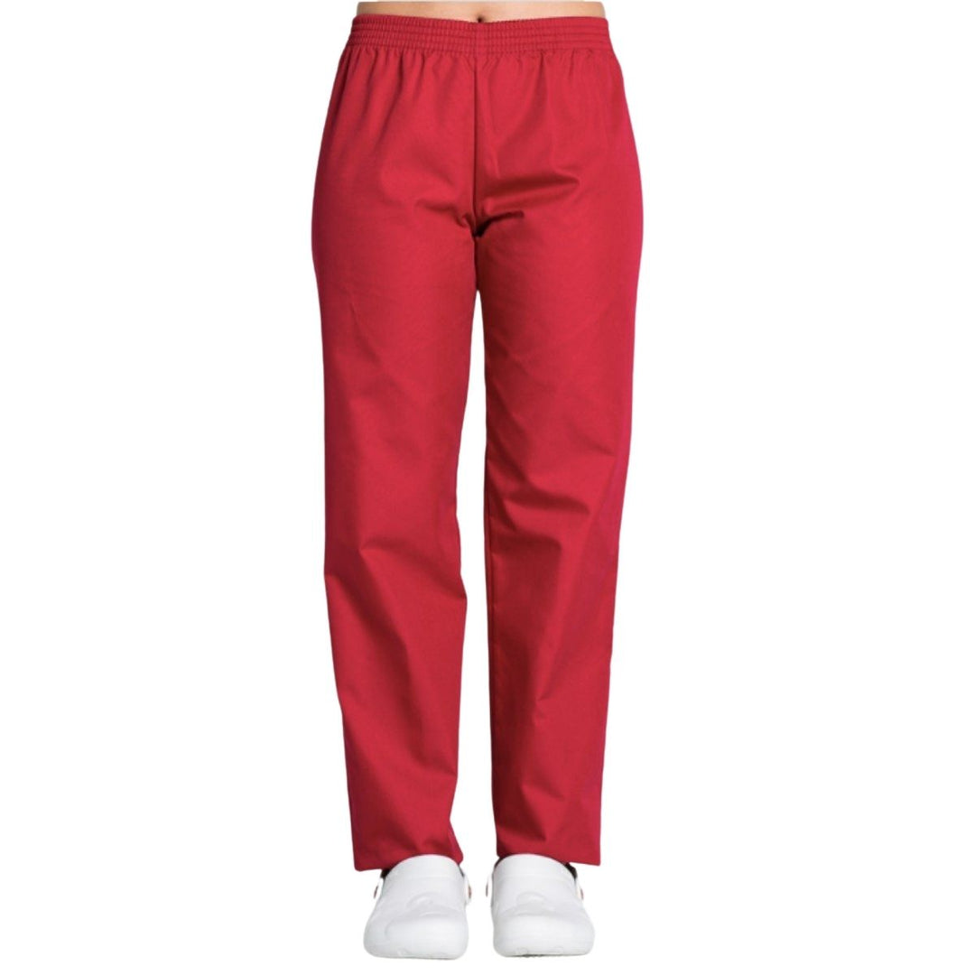 Pantalón clásico granate unisex para personal de limpieza