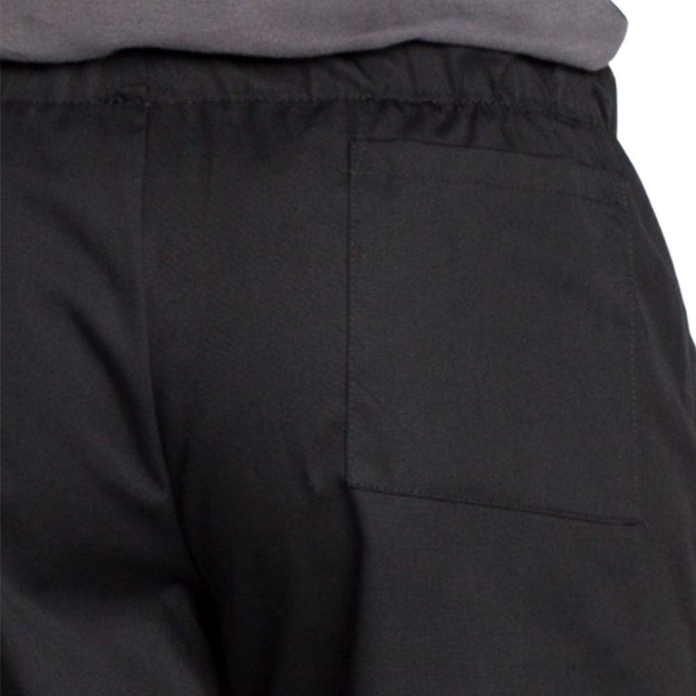 Heavy-duty black kitchen pants for the hotel and catering industry