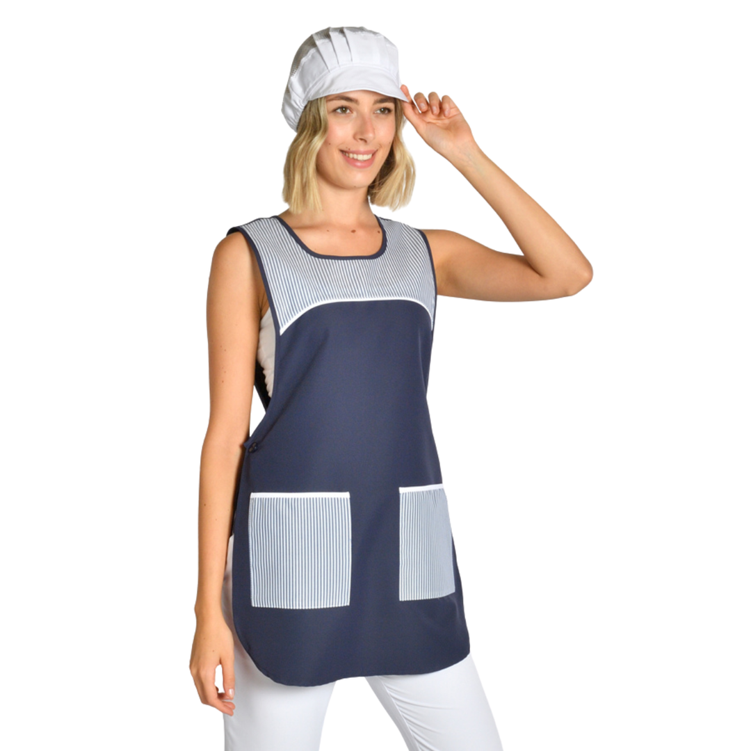 Estola azul marino de microfibra para personal de limpieza