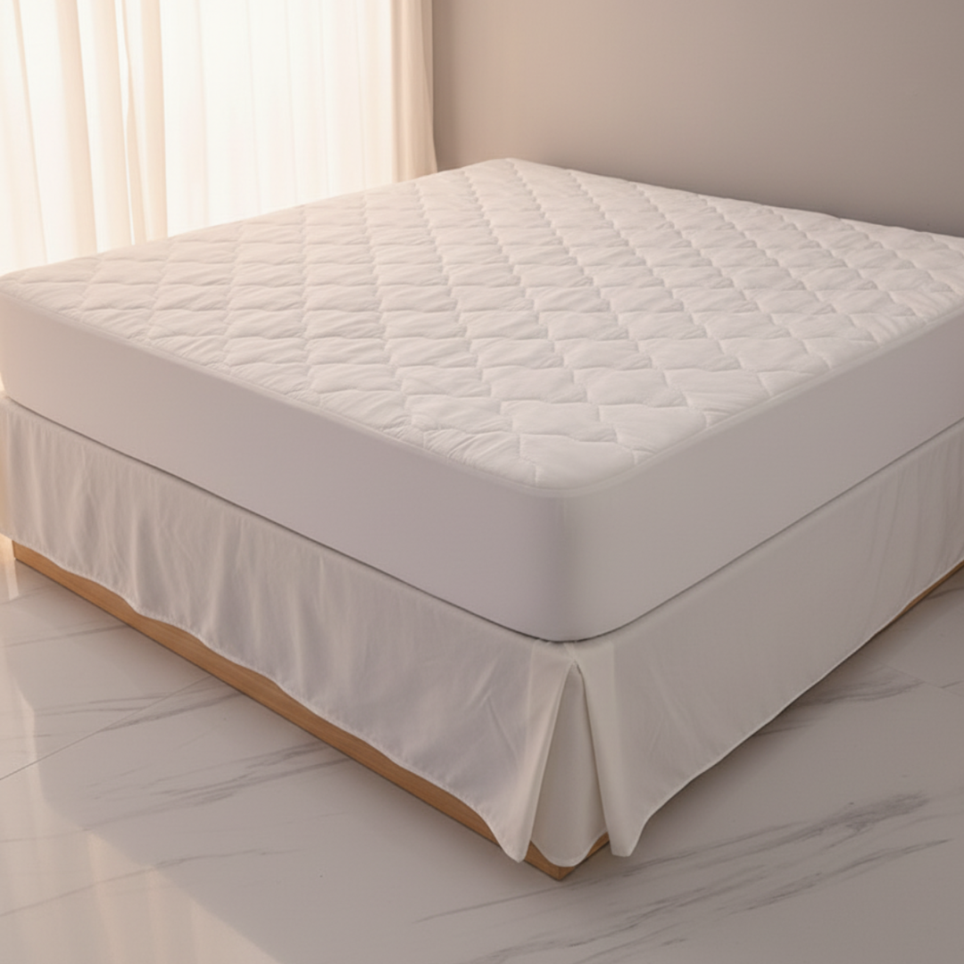 Gepolsterter Matratzenschoner Stoff-PVC weiß für Hotels