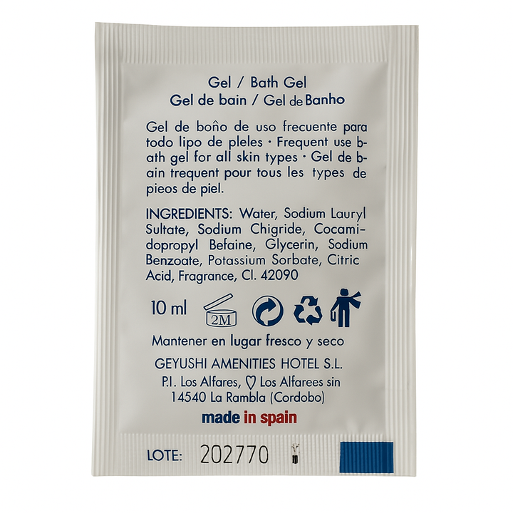 Hotel-Badegel-Beutel 10 ml.
