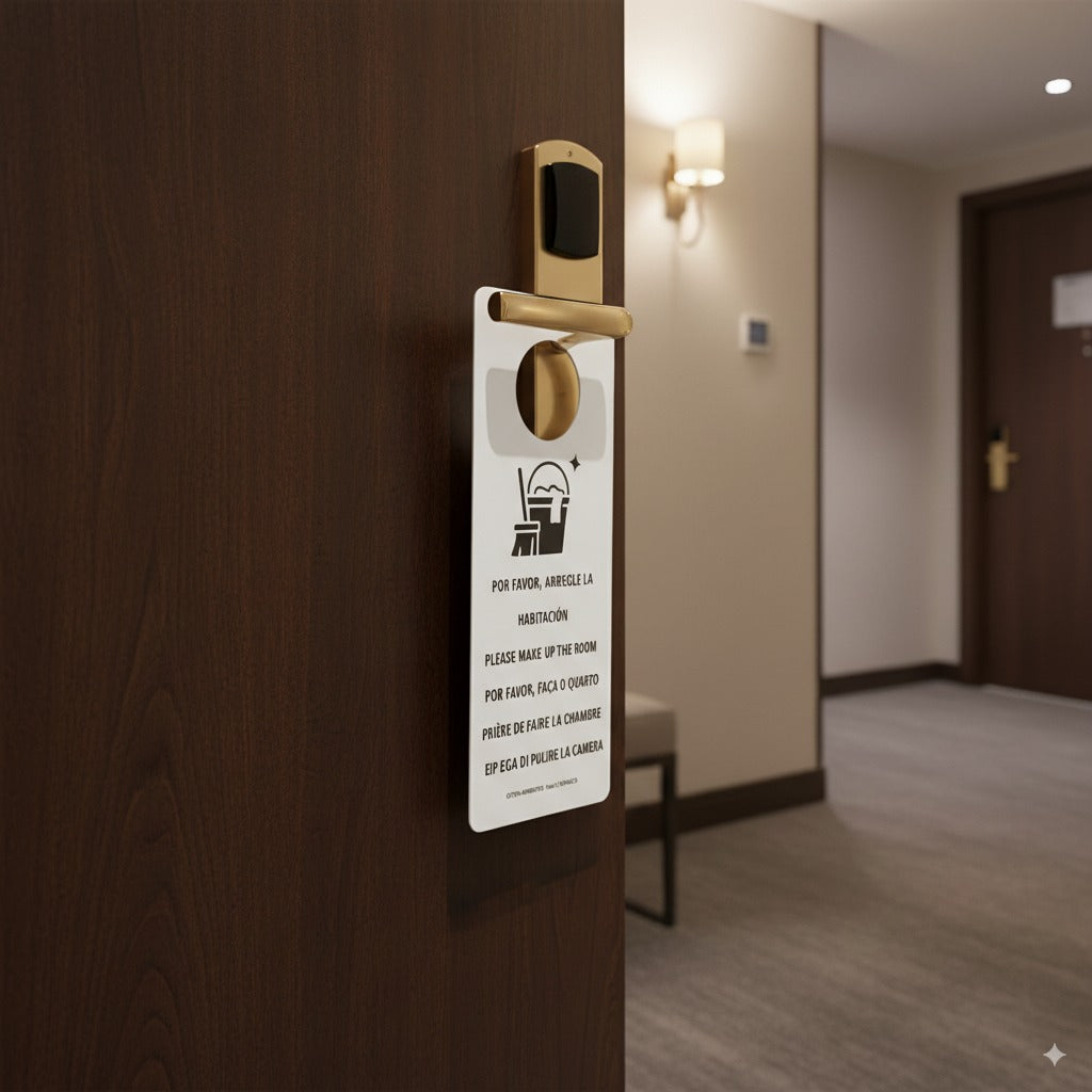 Robuste und elegante "Bitte nicht stören"-Karte für den Einsatz im Büro und im Tourismus.