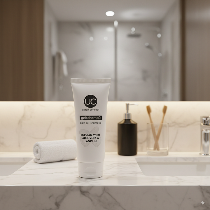 Gel und Shampoo in Tuben für Touristenunterkünfte