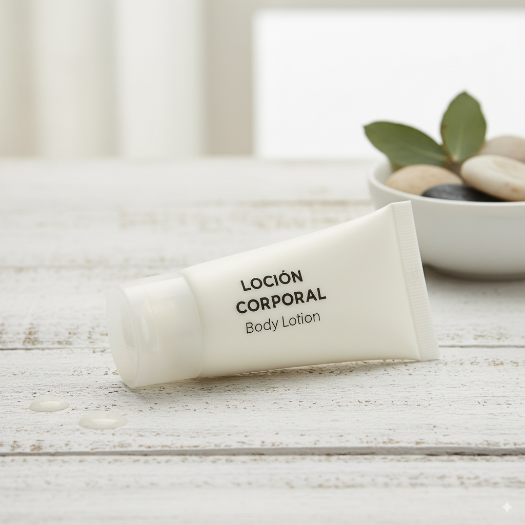 Körperlotion Annehmlichkeiten für Hotels, 20 ml Tubenformat.