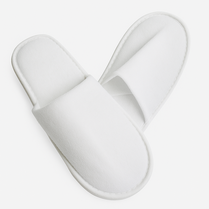 Deluxe-Hotelslipper aus weißer Baumwolle im Großhandel, Einheitsgröße