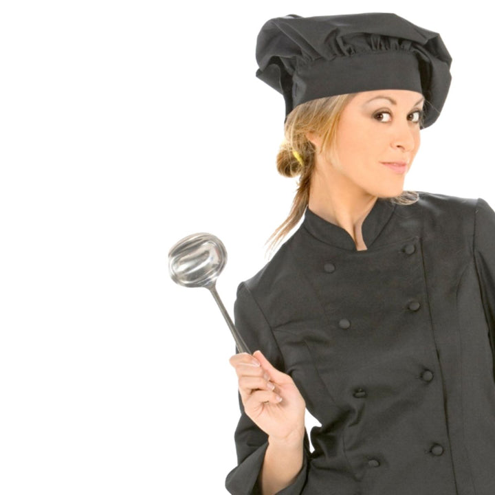 Schwarze Unisex-Kochmütze für schwarze Köche
