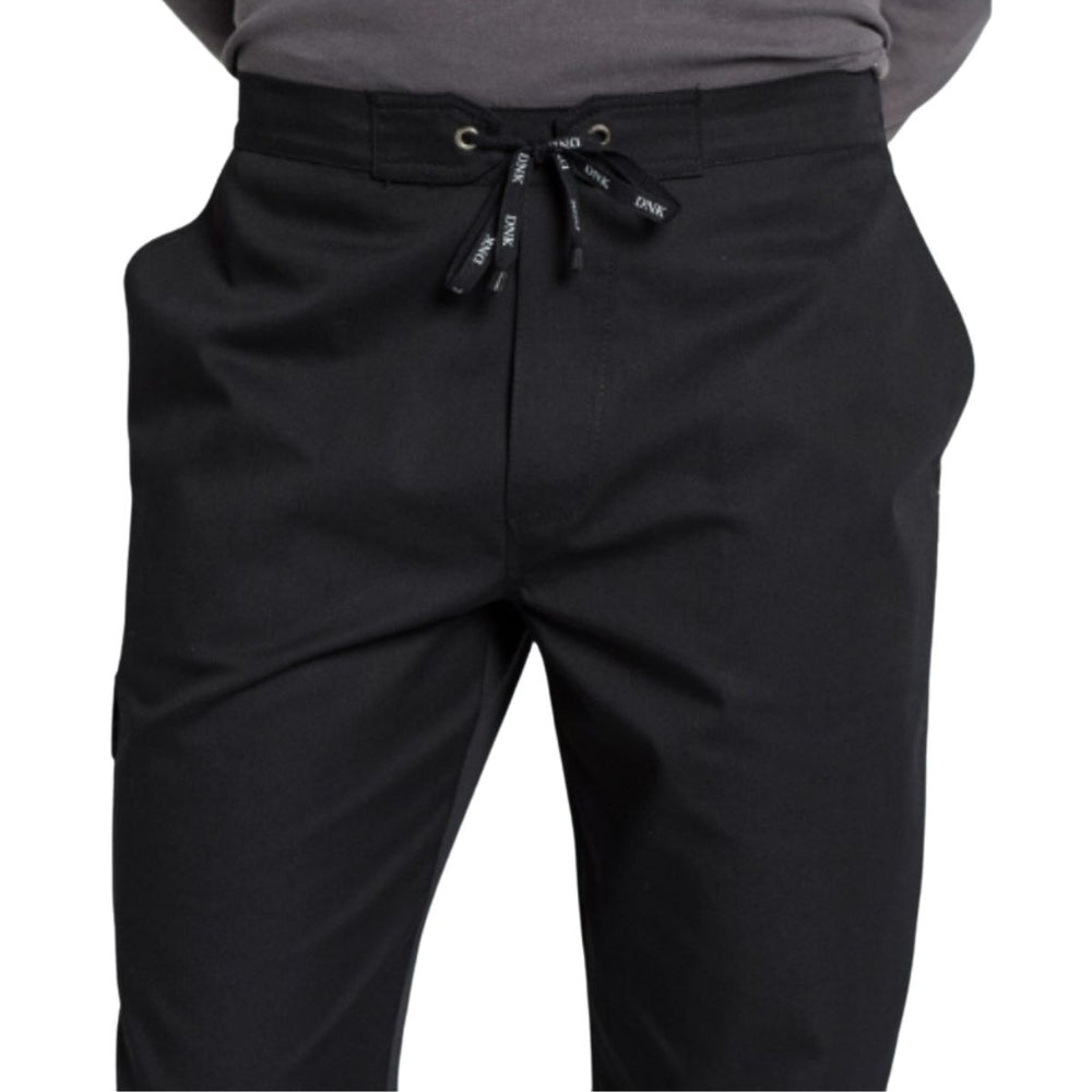 Elegante schwarze Kellnerhose mit Handlauf und Seitentaschen