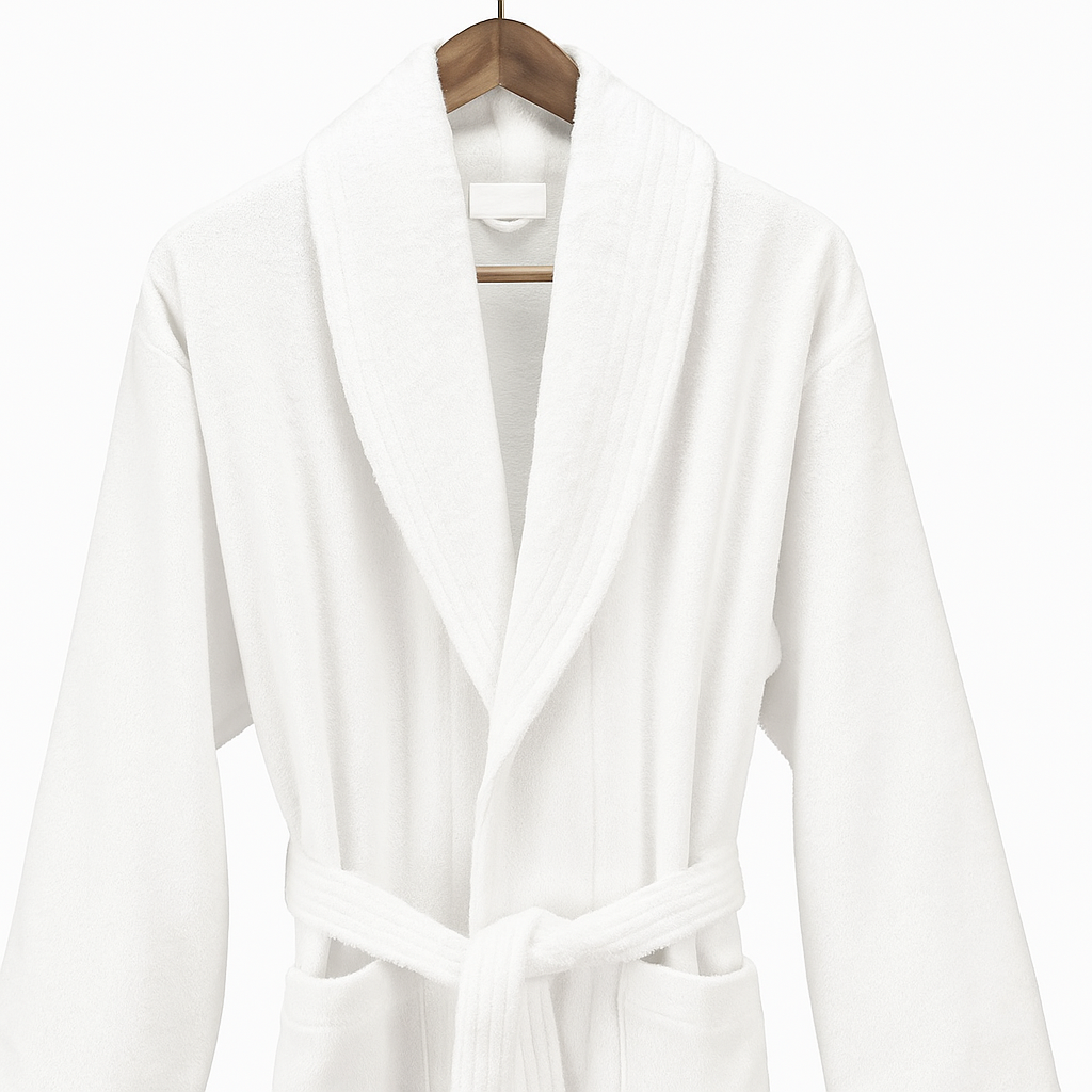 Professional white bathrobe for the hotel and catering industry