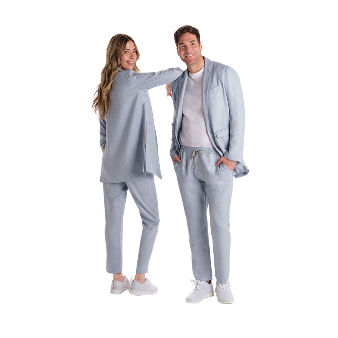 Light blue linen style jacket for hotel uniforms