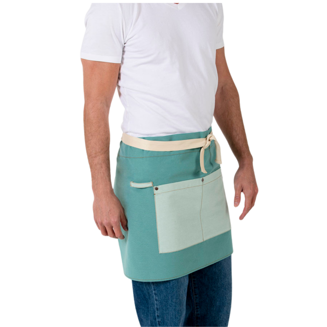 Short Navy Green Canvas Apron