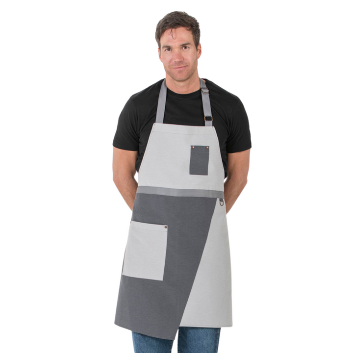 Asymmetrical Grey Bib Apron