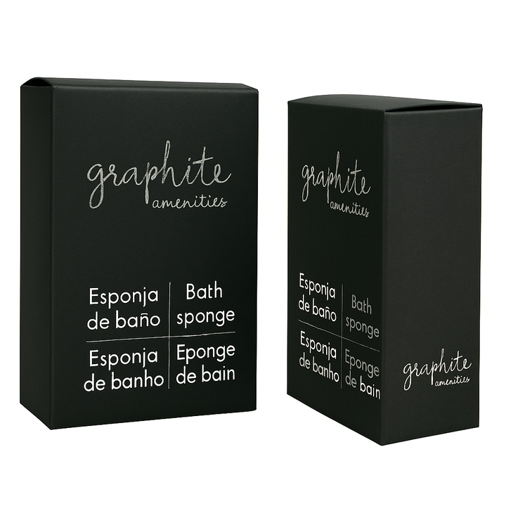 Wholesale packaged black hotel size bath sponge boxes