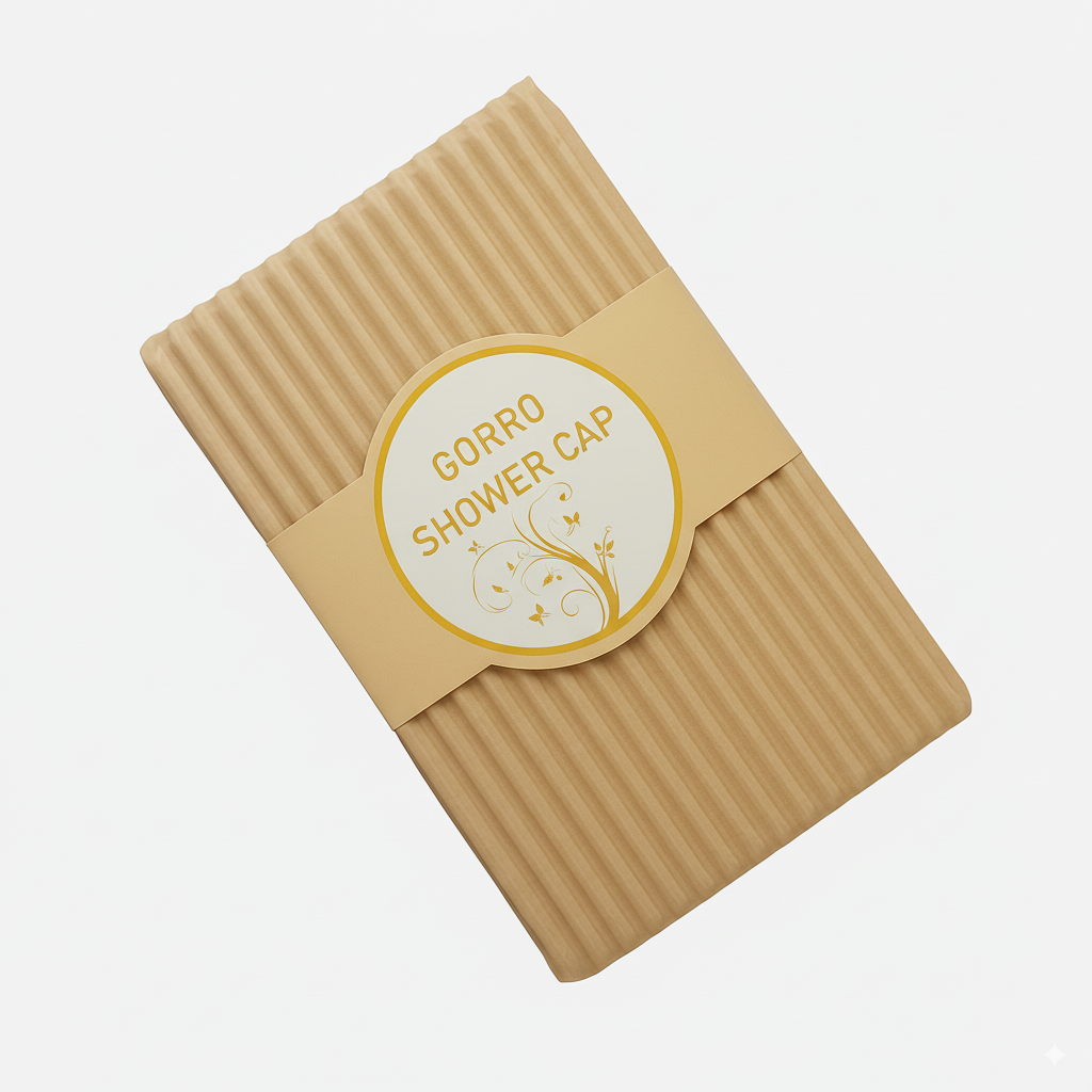 Sustainable bathing cap for hotel and resort amenities.