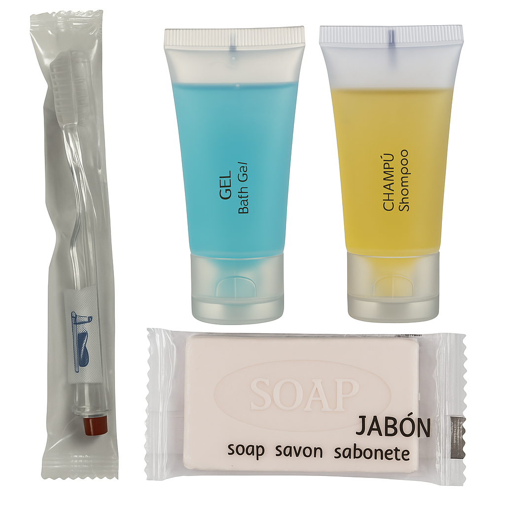 Welcome kits for tourist apartments in elegant kraft bag