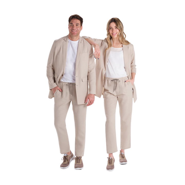 Beige blazer for hotel reception staff