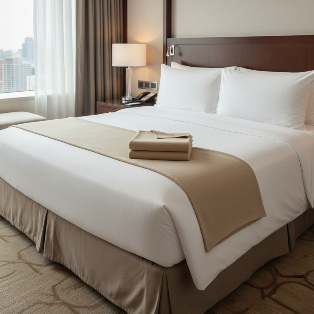 Beige Acrylic Plain Blanket