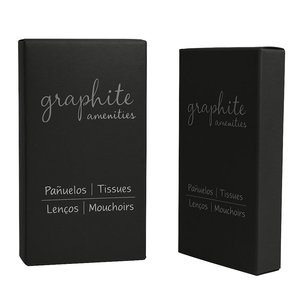 Premium wholesale tissues in black packaging.