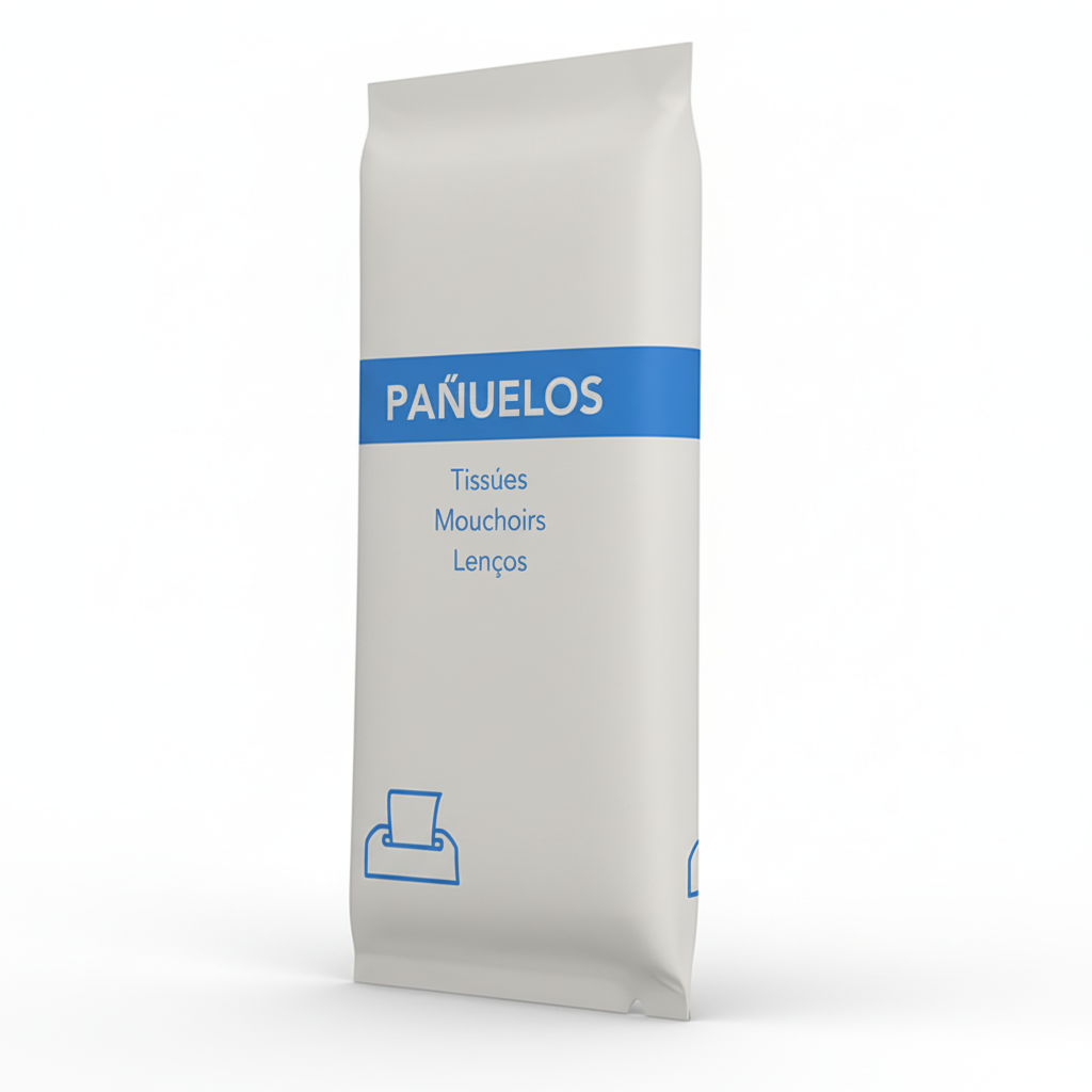 Tissues in sustainable packaging made of stone paper wholesale.