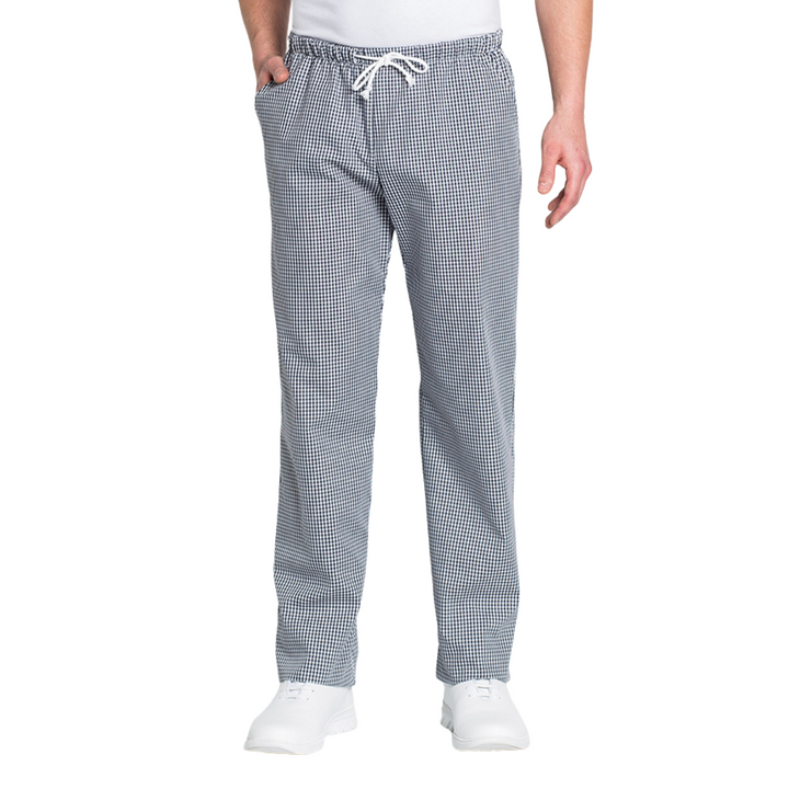 Professional navy and white vichy blue and white chef pants