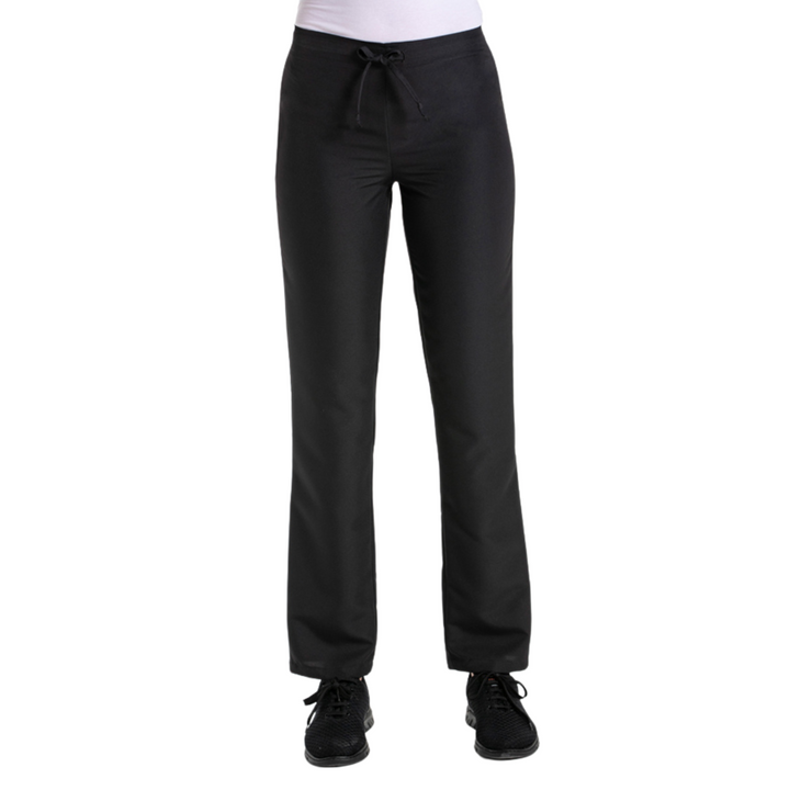 Black microfiber waiter's pants with front bow