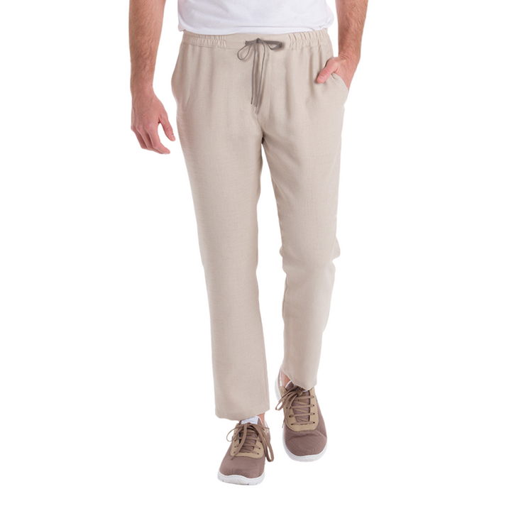 Unisex beige beige linen pants for hotel uniforms