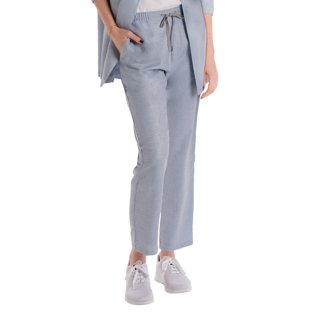Light blue professional pants for hotel receptionists