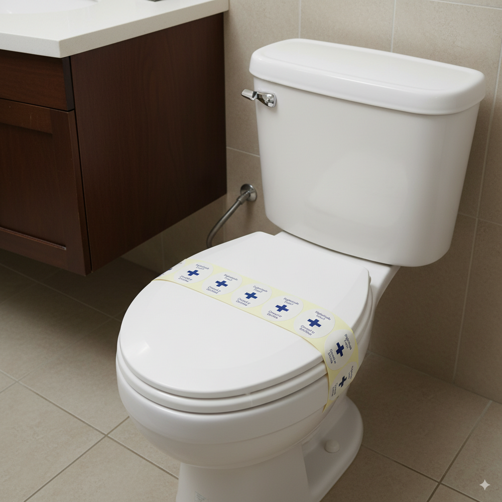 Wholesale seals for hotels, for presentation and hygiene in bathrooms.