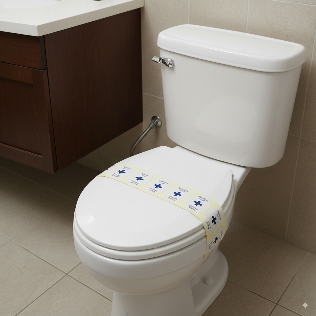 Wholesale seals for hotels, for presentation and hygiene in bathrooms.