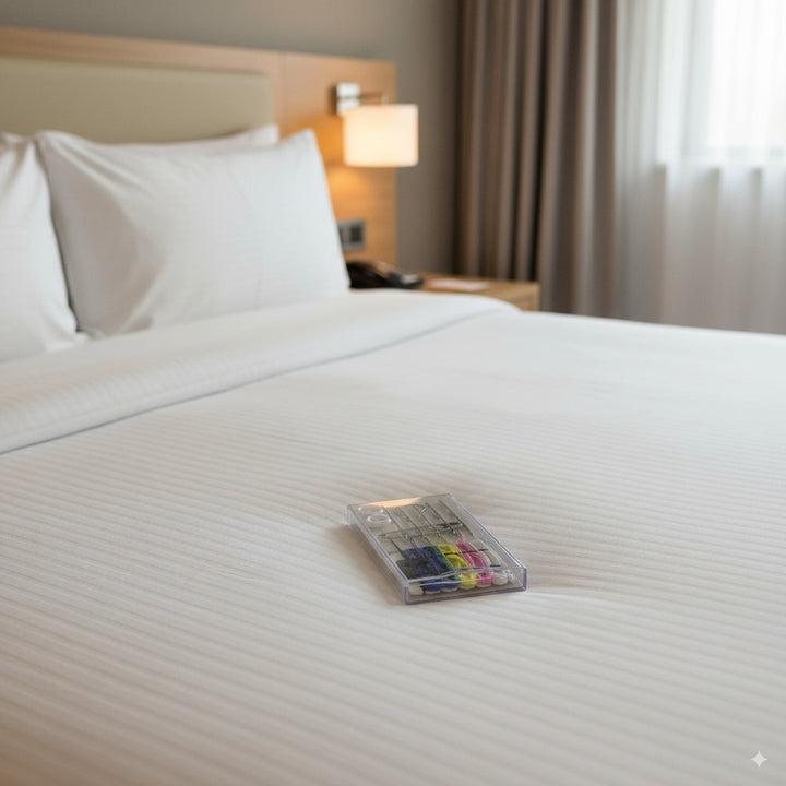 Ecological sewing amenities for guests in tourist accommodations