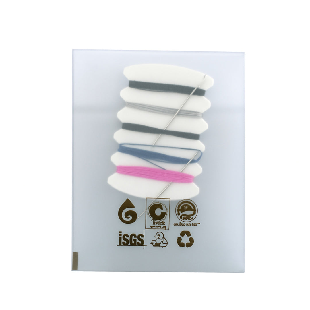 Urban Concept Sewing Set with threads, buttons and needle in a flow pack bag for hotels.