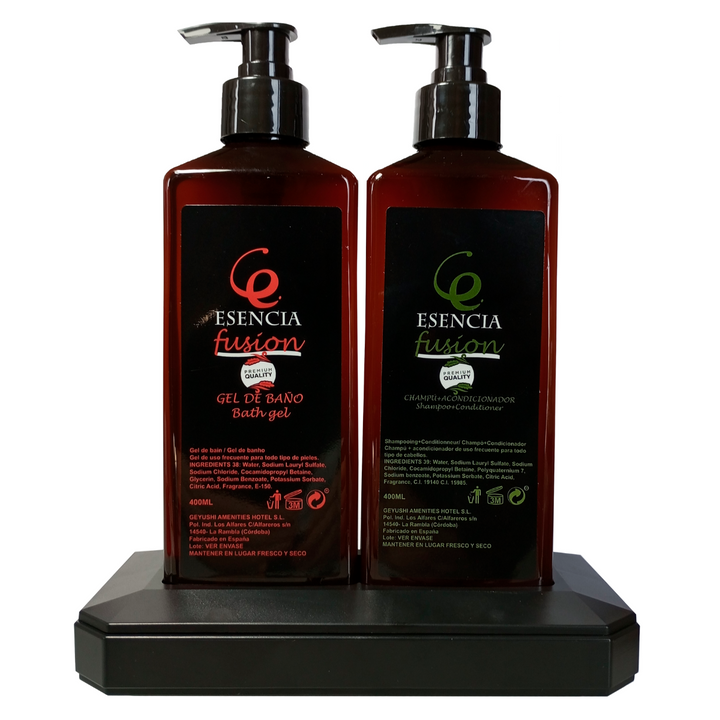 Accessory for gel and shampoo dispensers in hotels, model Esencia Fusión.