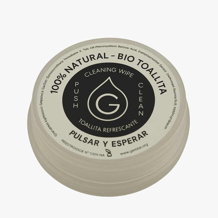 Compact biodegradable wet wipe, ideal for hotels and hospitality.