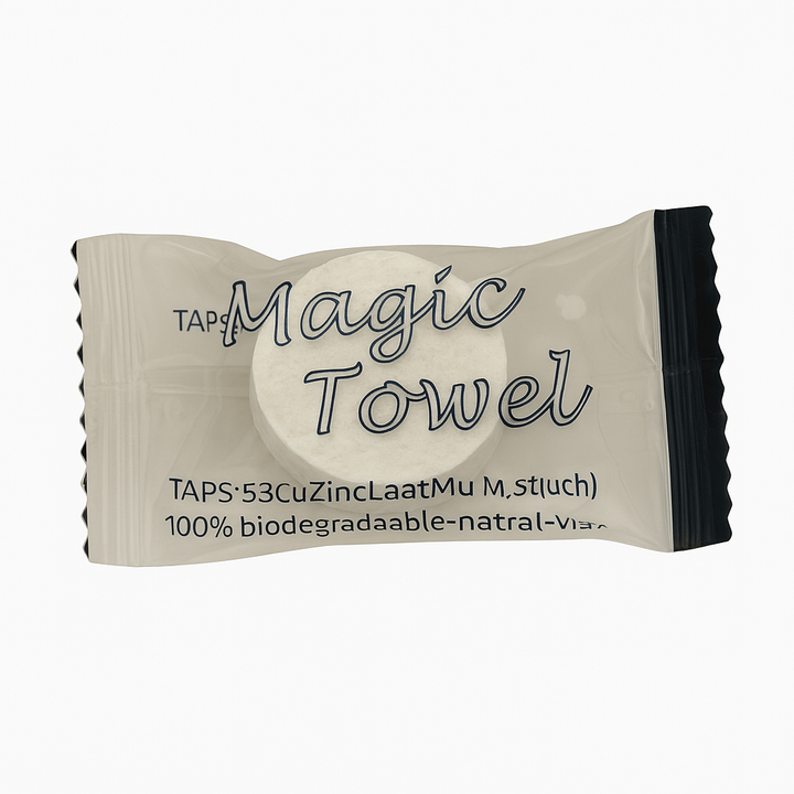 White compact wipes for hotels and hospitality.