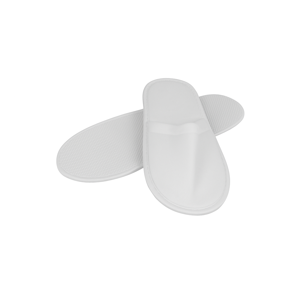 Wholesale plush closed hotel slippers with thin soles