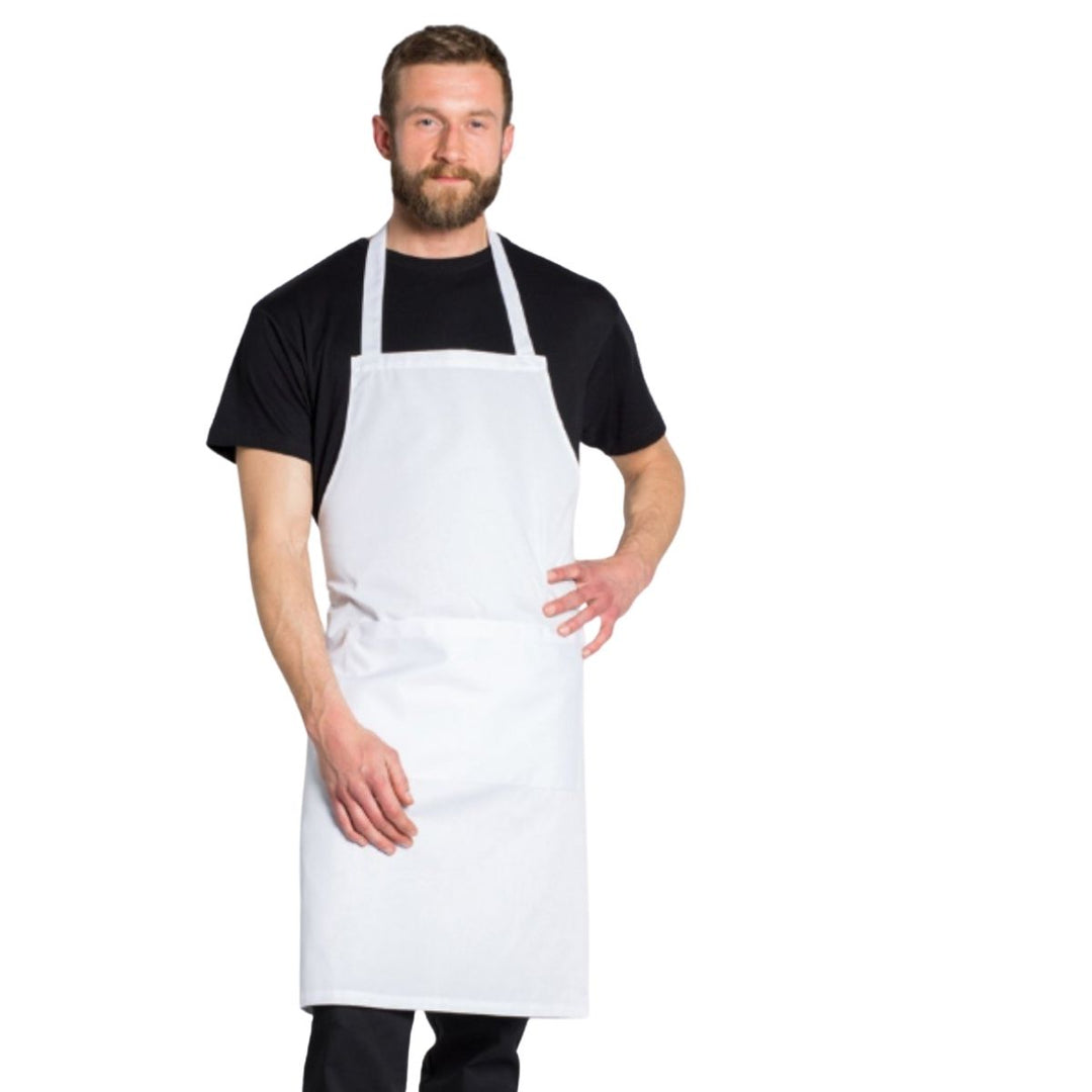 White Bib Apron - Pink Ant SL