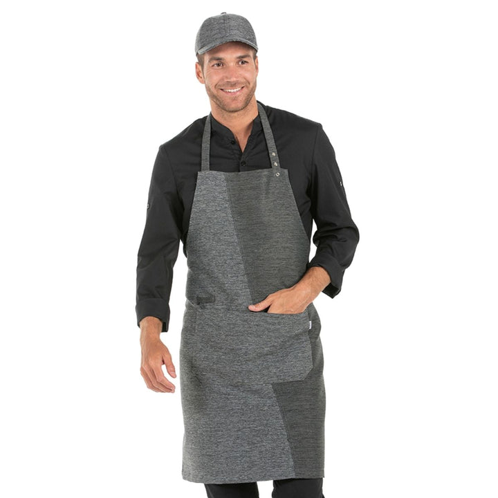 Gray Two-Tone Bib Apron