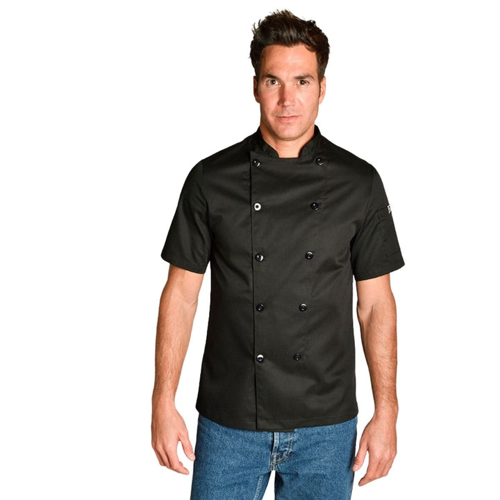 Black Short-Sleeve Chef Jacket