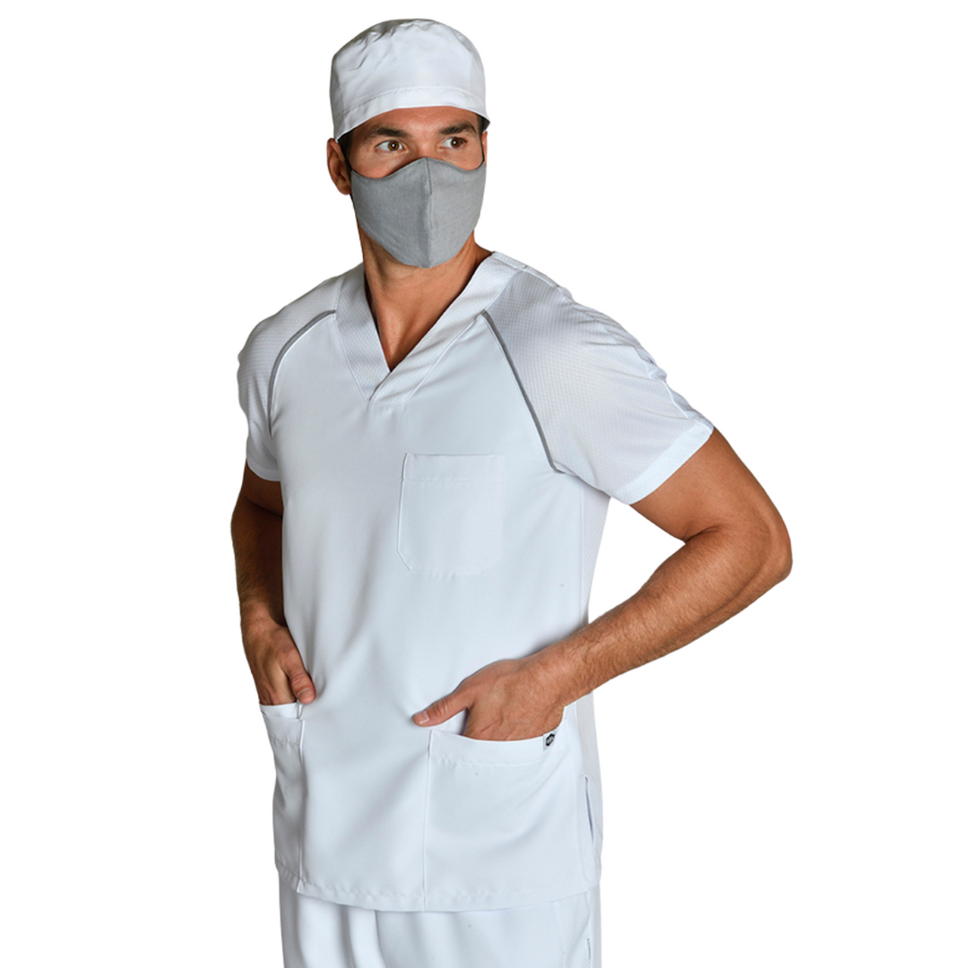 White Mesh Sanitary Tunic