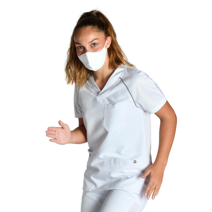 White Mesh Sanitary Tunic