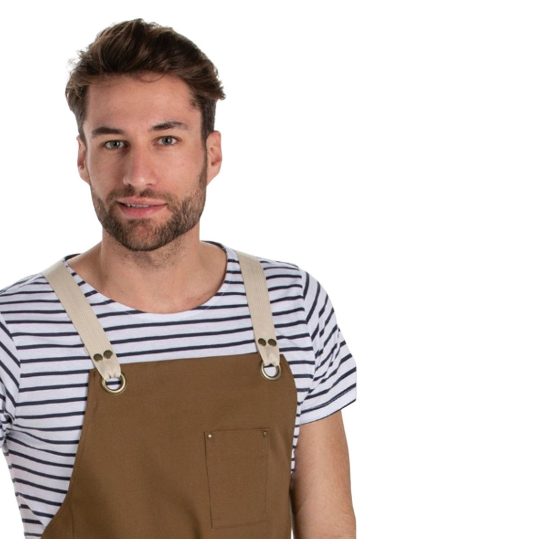 Apron Dungarees Unisex Brown Pockets - Pink Ant SL