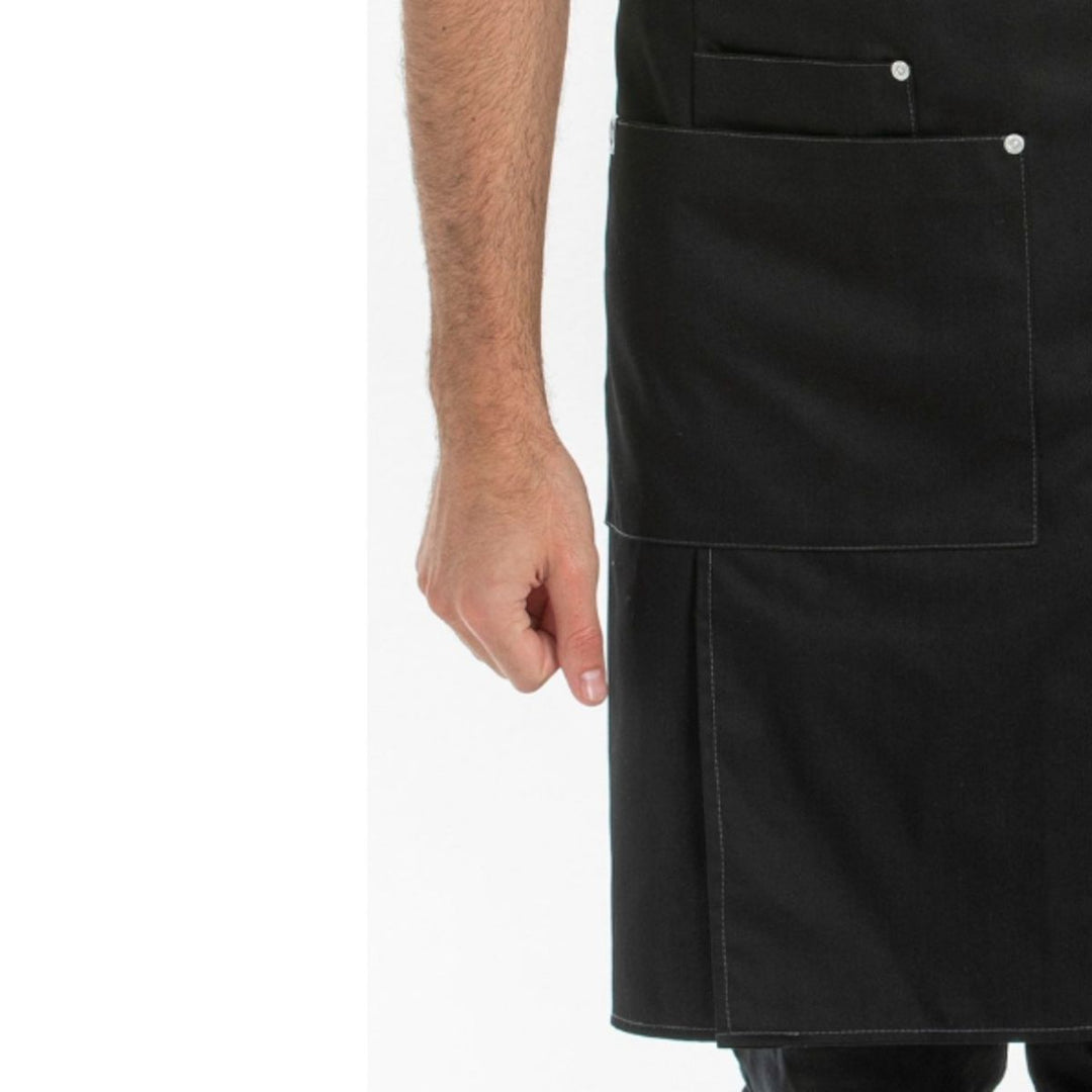 Unisex Dungarees Apron Black Pockets - Pink Ant SL