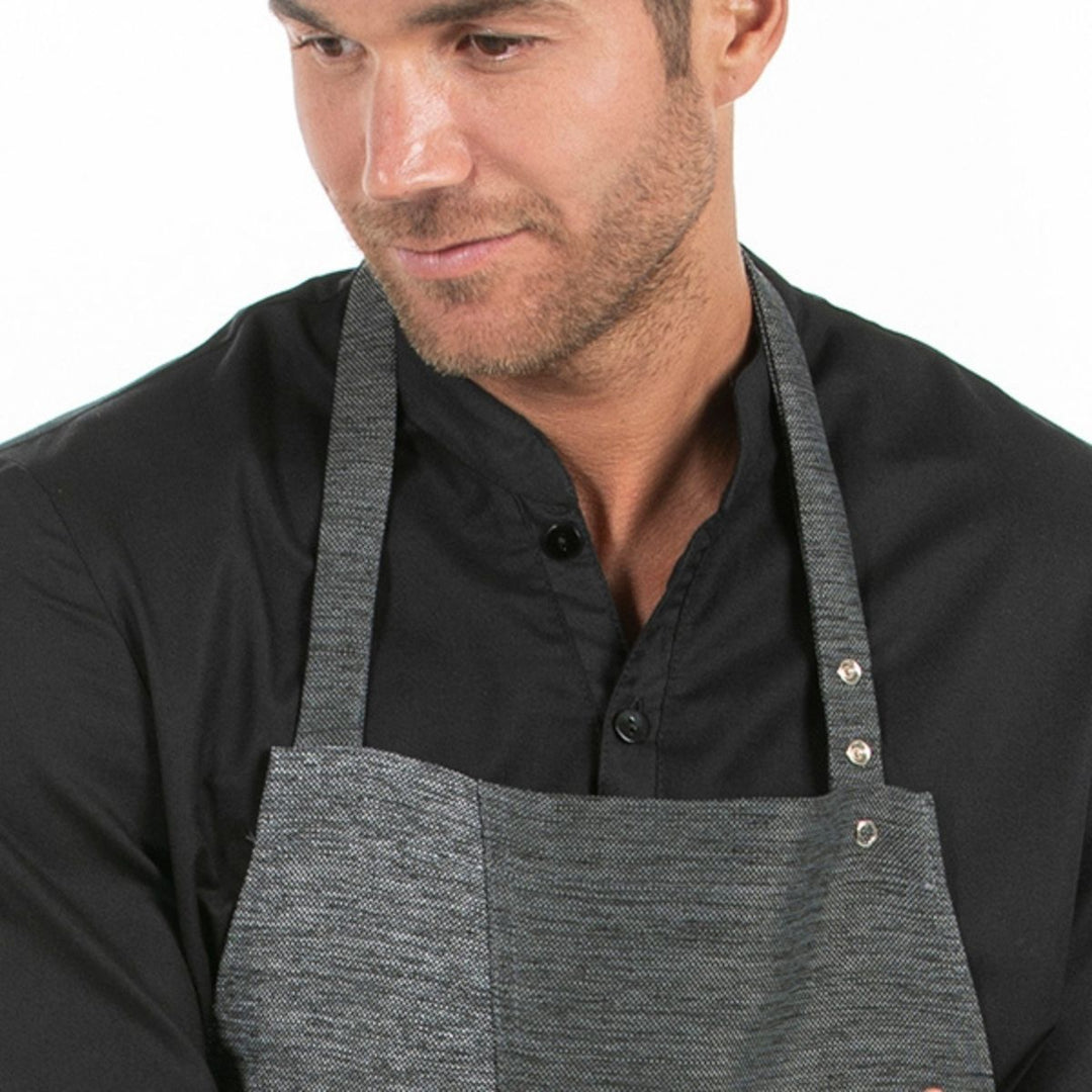 Gray Two-Tone Bib Apron