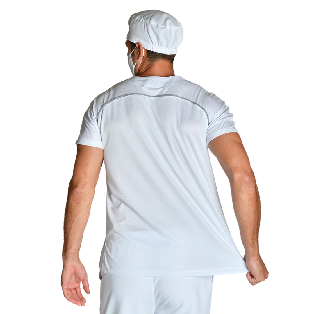 White Mesh Sanitary Tunic