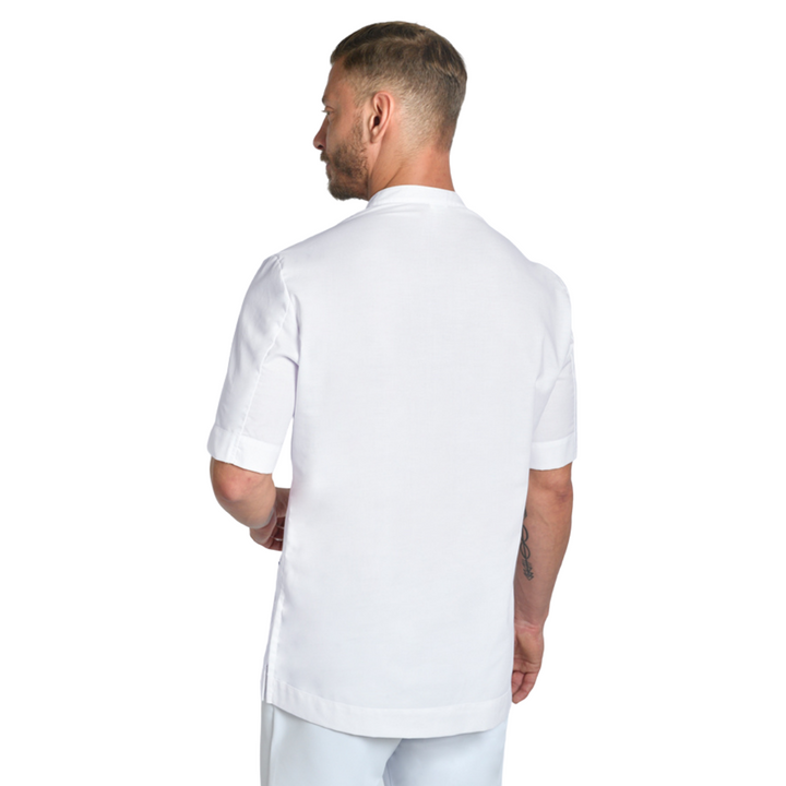 Professional white deluxe spa uniform with pockets