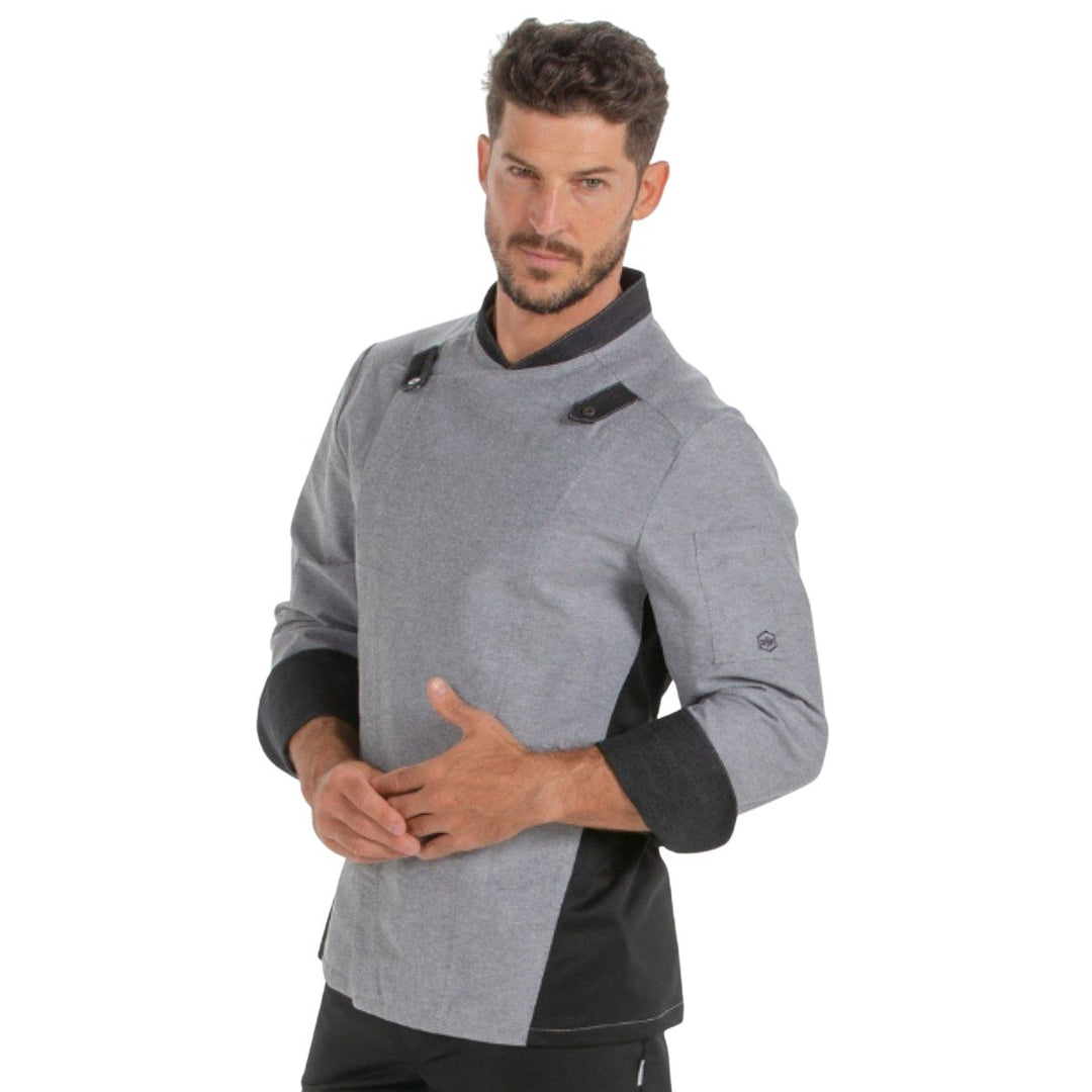 Original kitchen jacket with concealed hook and eye fasteners and front placket