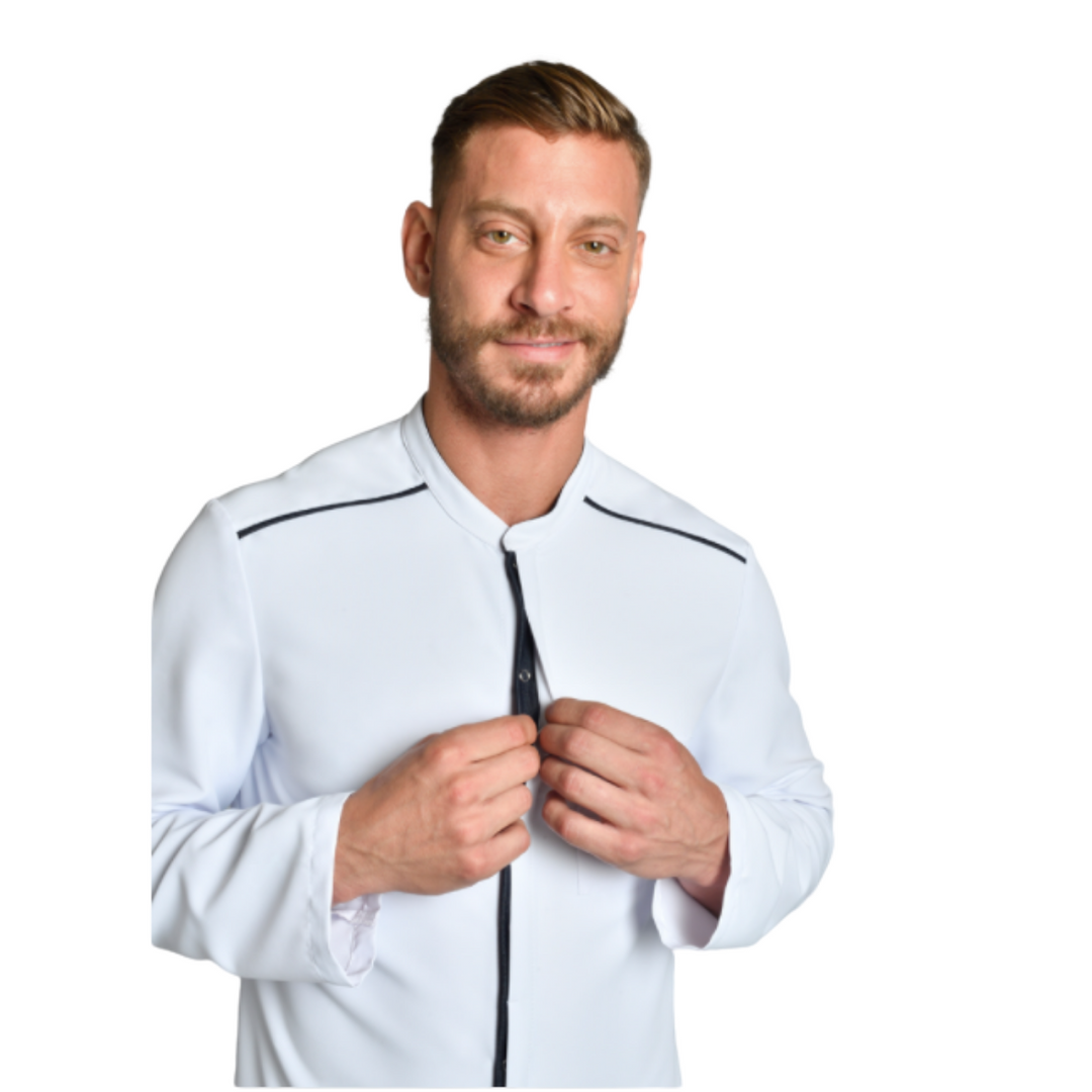Deluxe spa work jacket with pockets and long sleeves