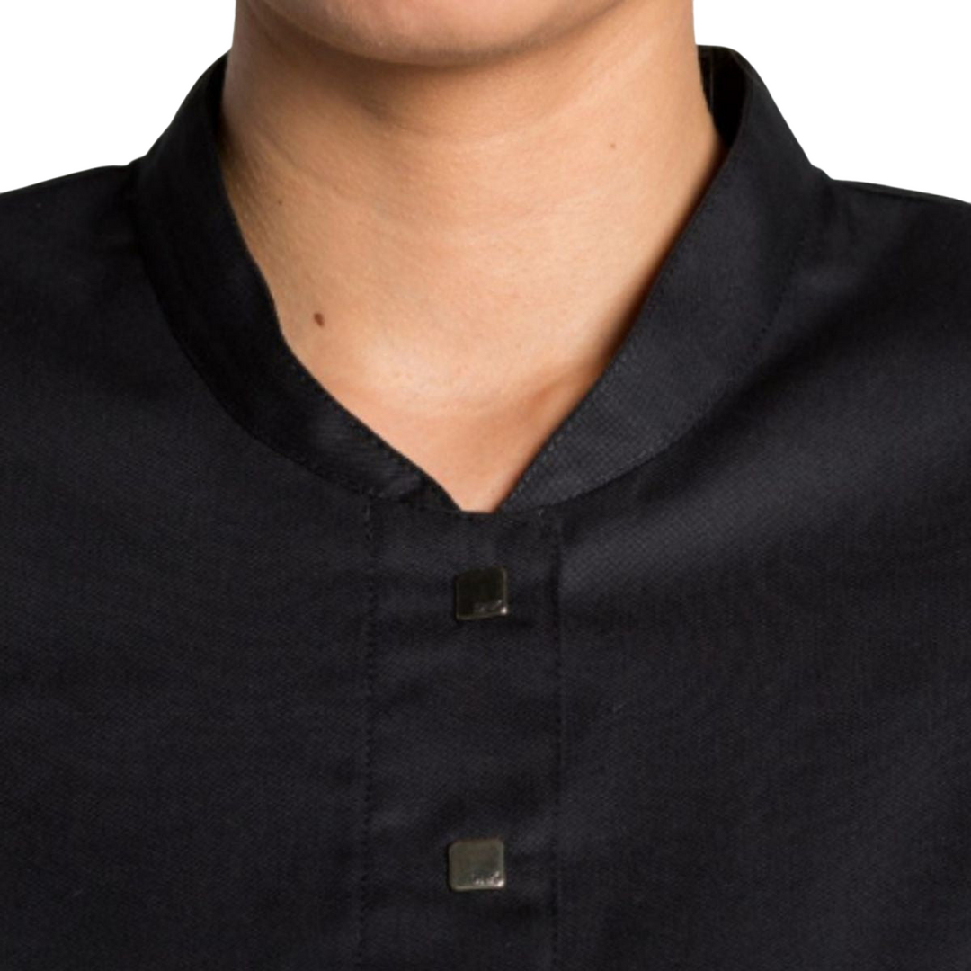 Professional waitress jacket with mao collar and lower pockets